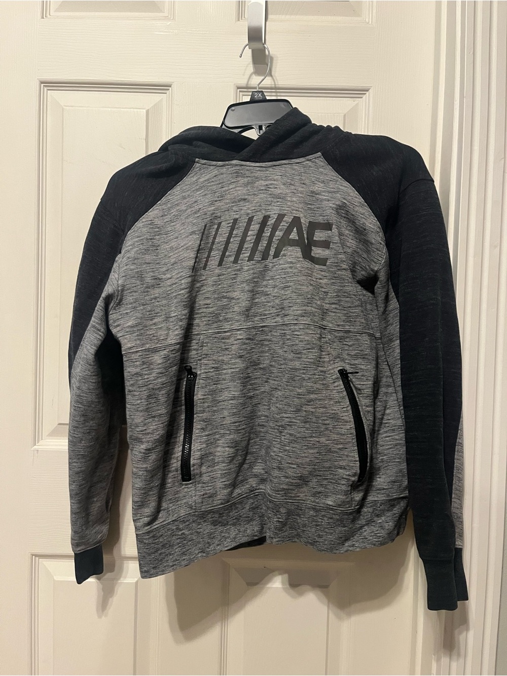 American Eagle Outfitters Charcoal Heather & Black Hoodie
